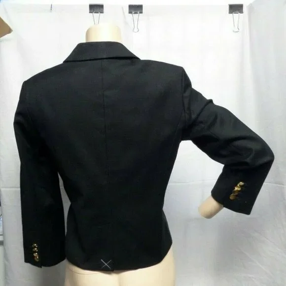 "ANN TAYLOR" BLACK CLASSIC DRESS CAREER CASUAL BLAZER JACKET SIZE: 6 NWT - Picture 3 of 3